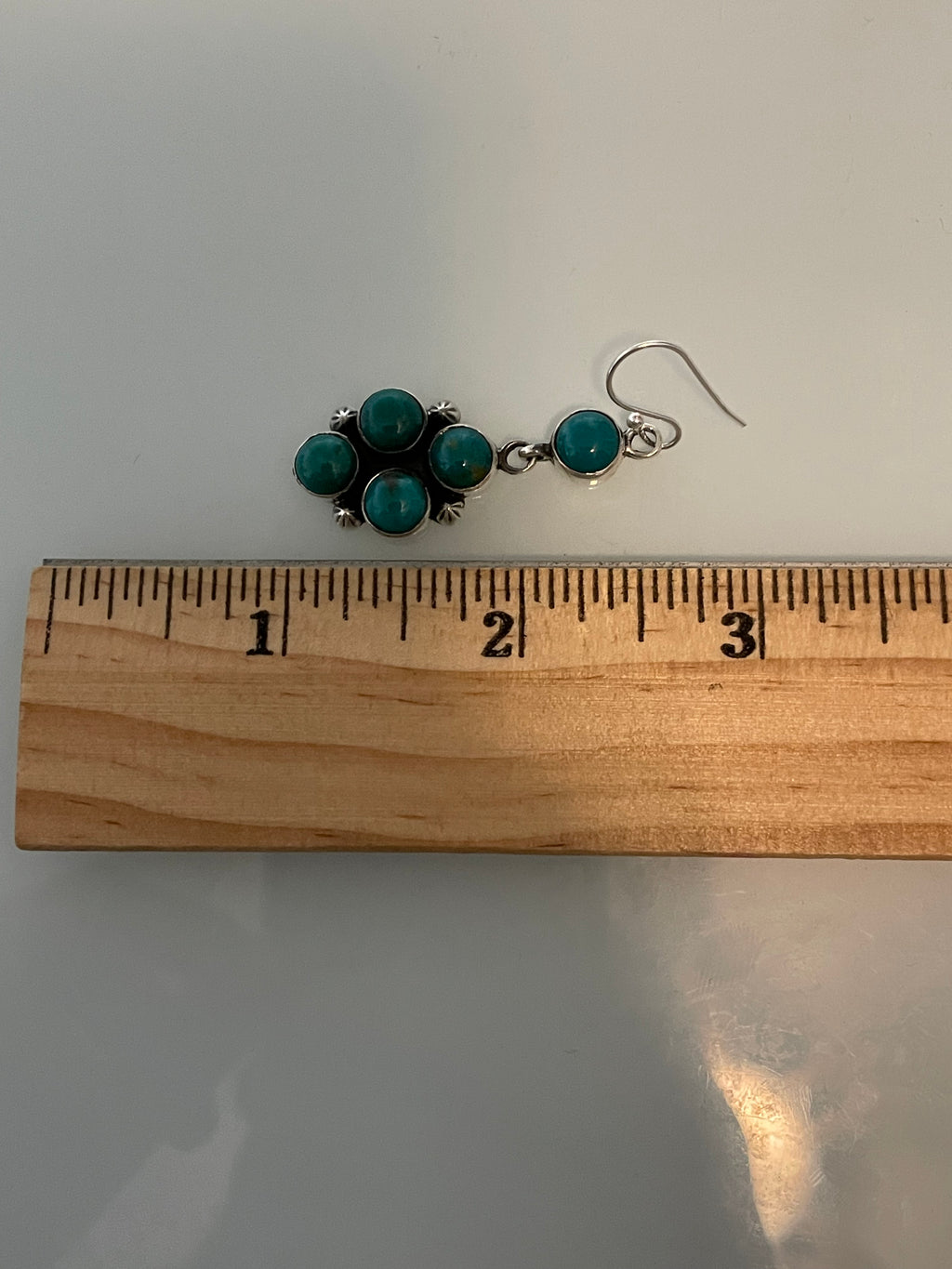 Kingman Turquoise Cluster Dangle Earrings | 925 Sterling Silver C831