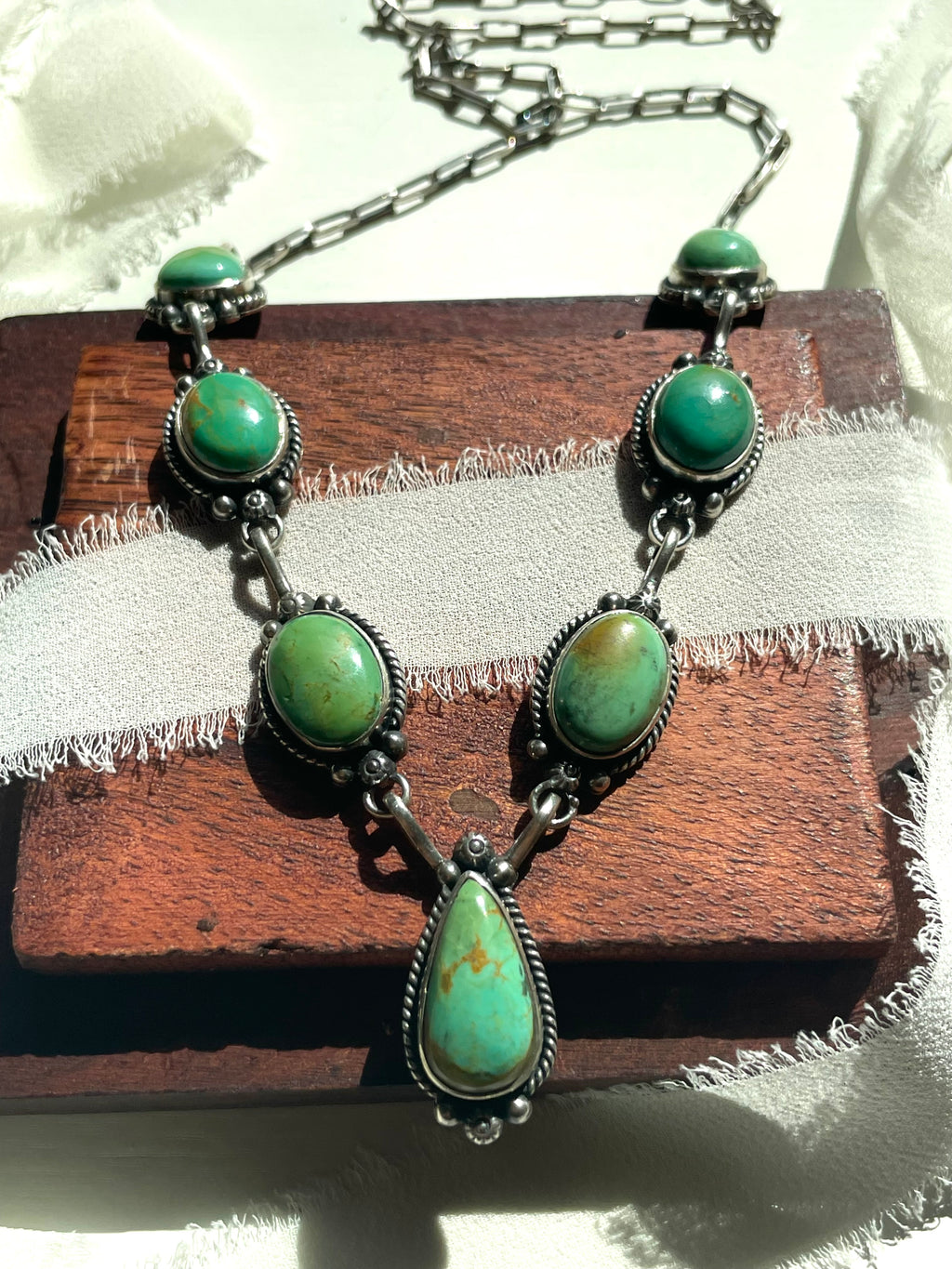 Kingman Turquoise Lariat Necklace | 925 Sterling Silver G613