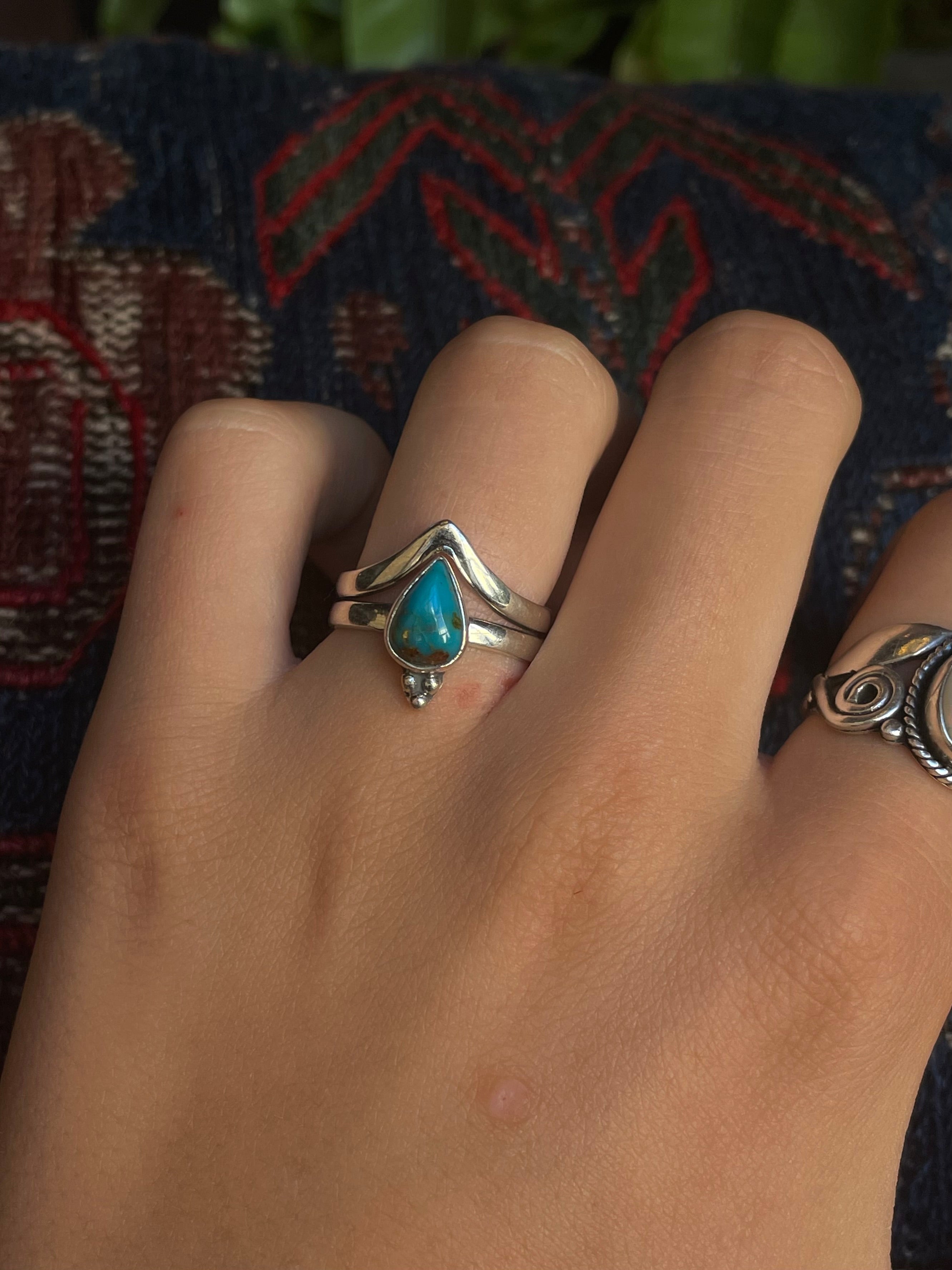 Kingman Turquoise Ring | Sterling Silver | Size 8 G359