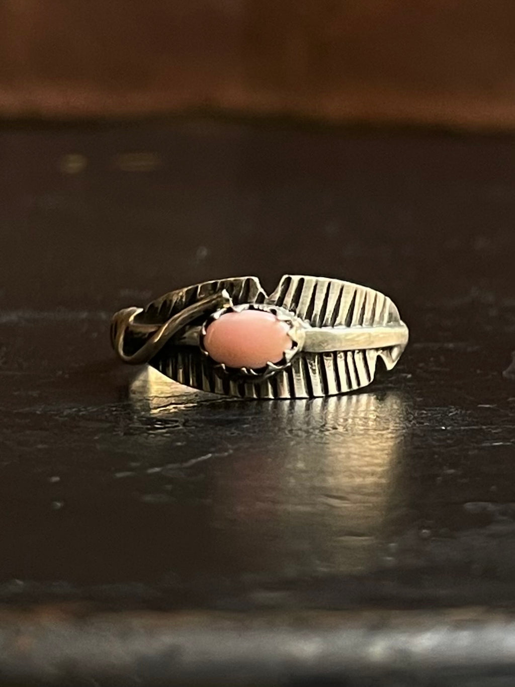 Pink Conch Feather Ring Size 9.25 | 925 Sterling Silver G538