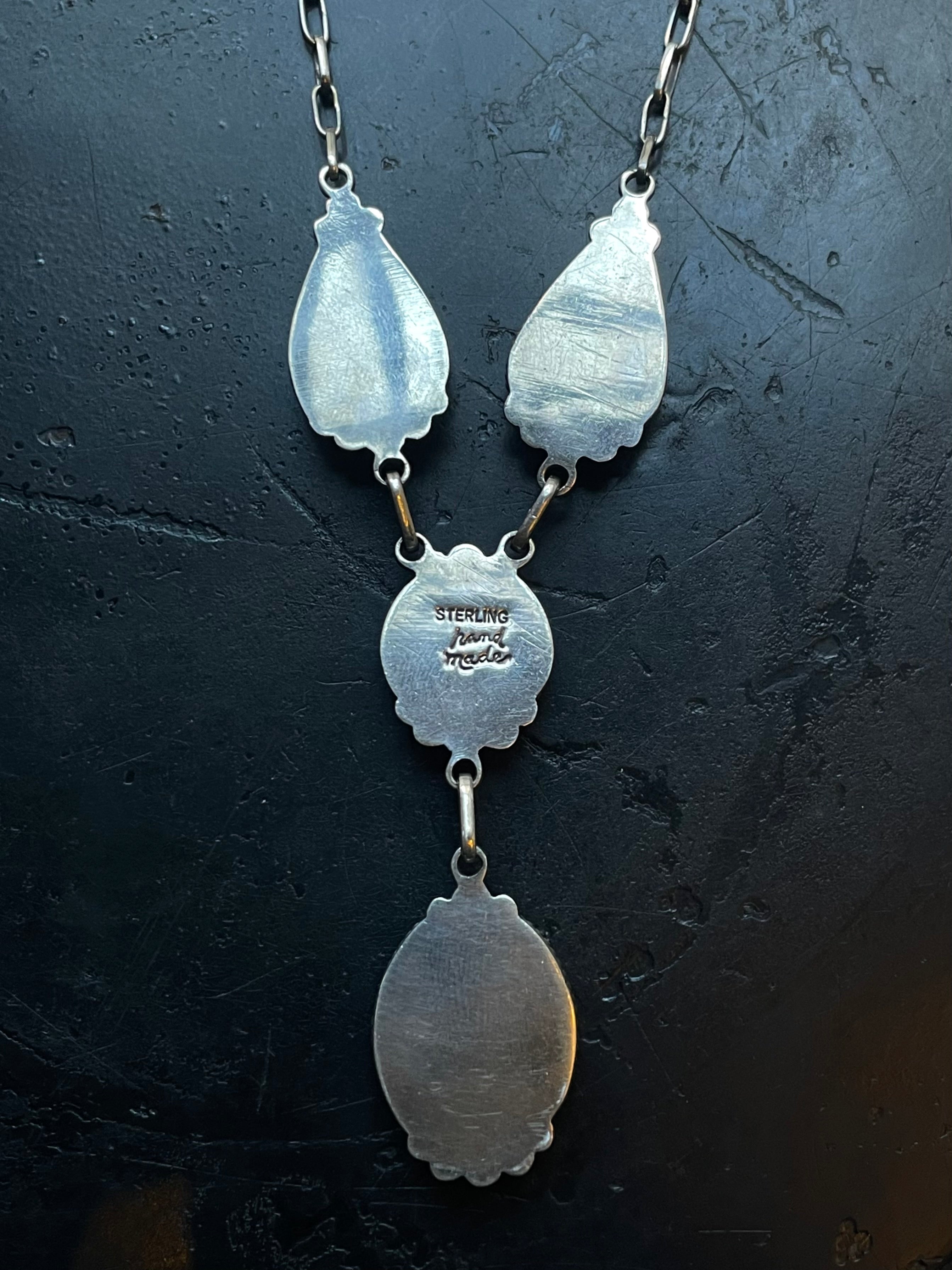 Turquoise Lariat Necklace | 925 Sterling Silver E617