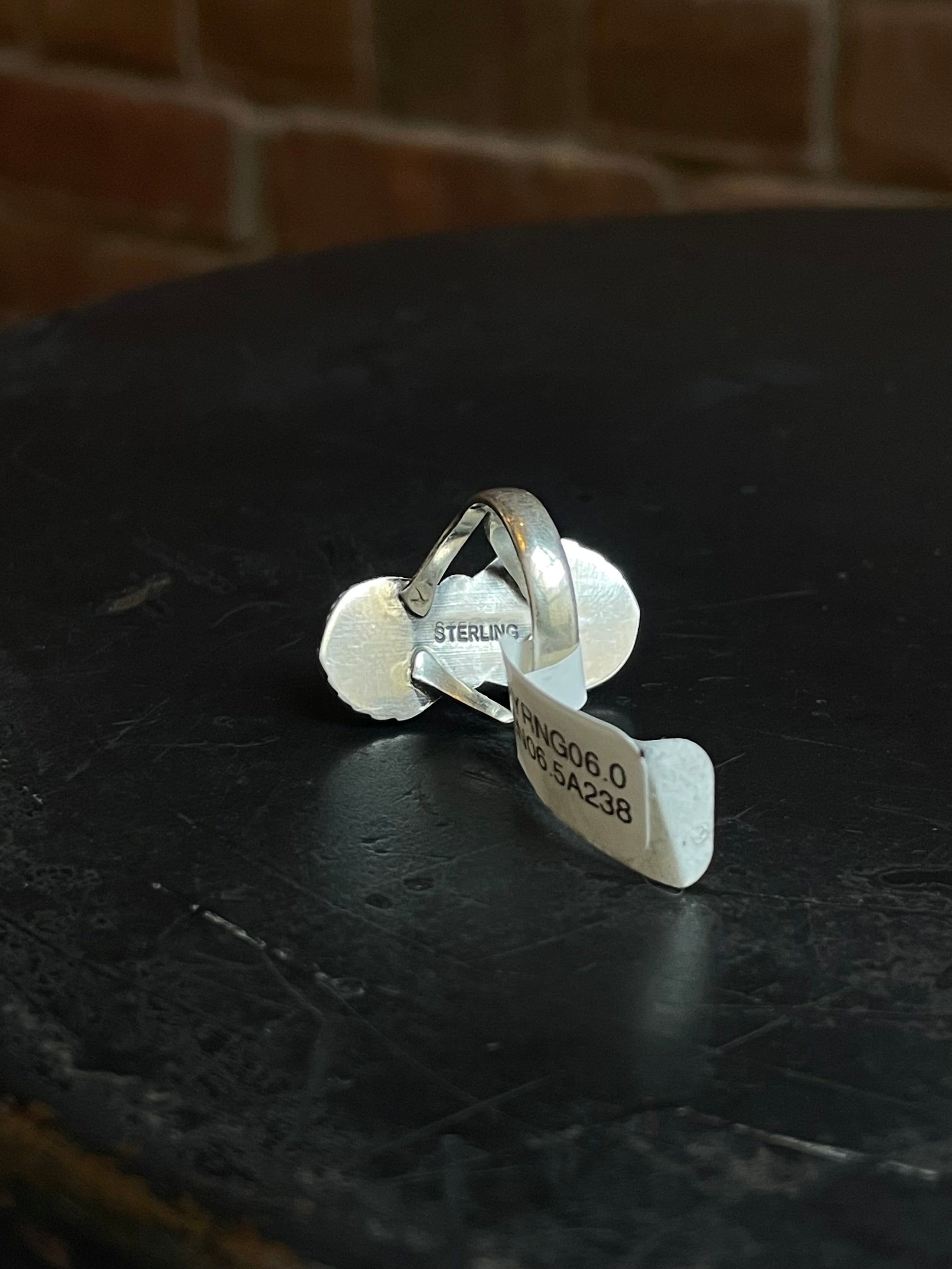 Spiny Oyster Dual Leaf Ring | Sterling Silver | Size 6 | A238