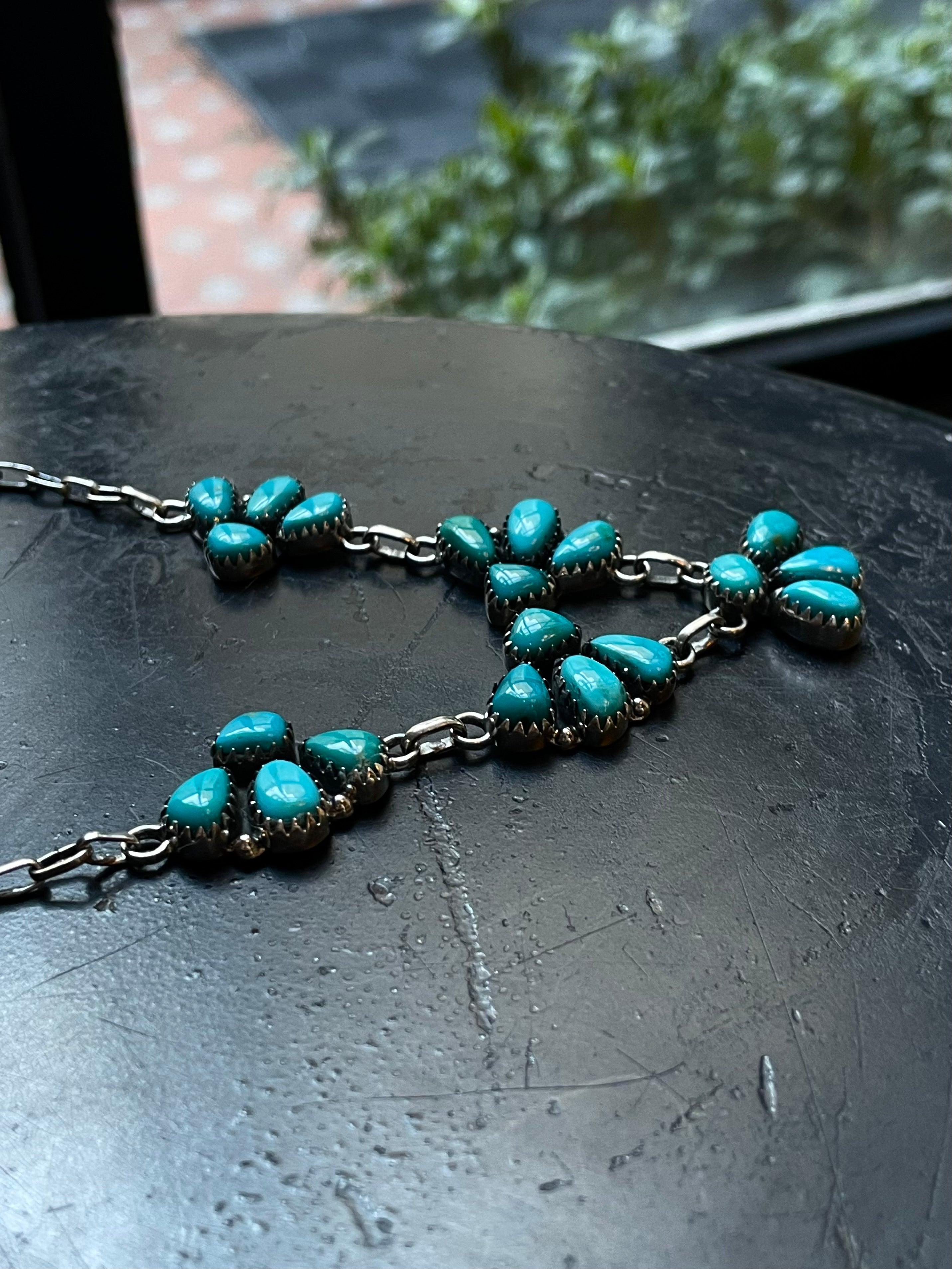 Kingman Turquoise Statement Necklace | 925 Sterling Silver E329