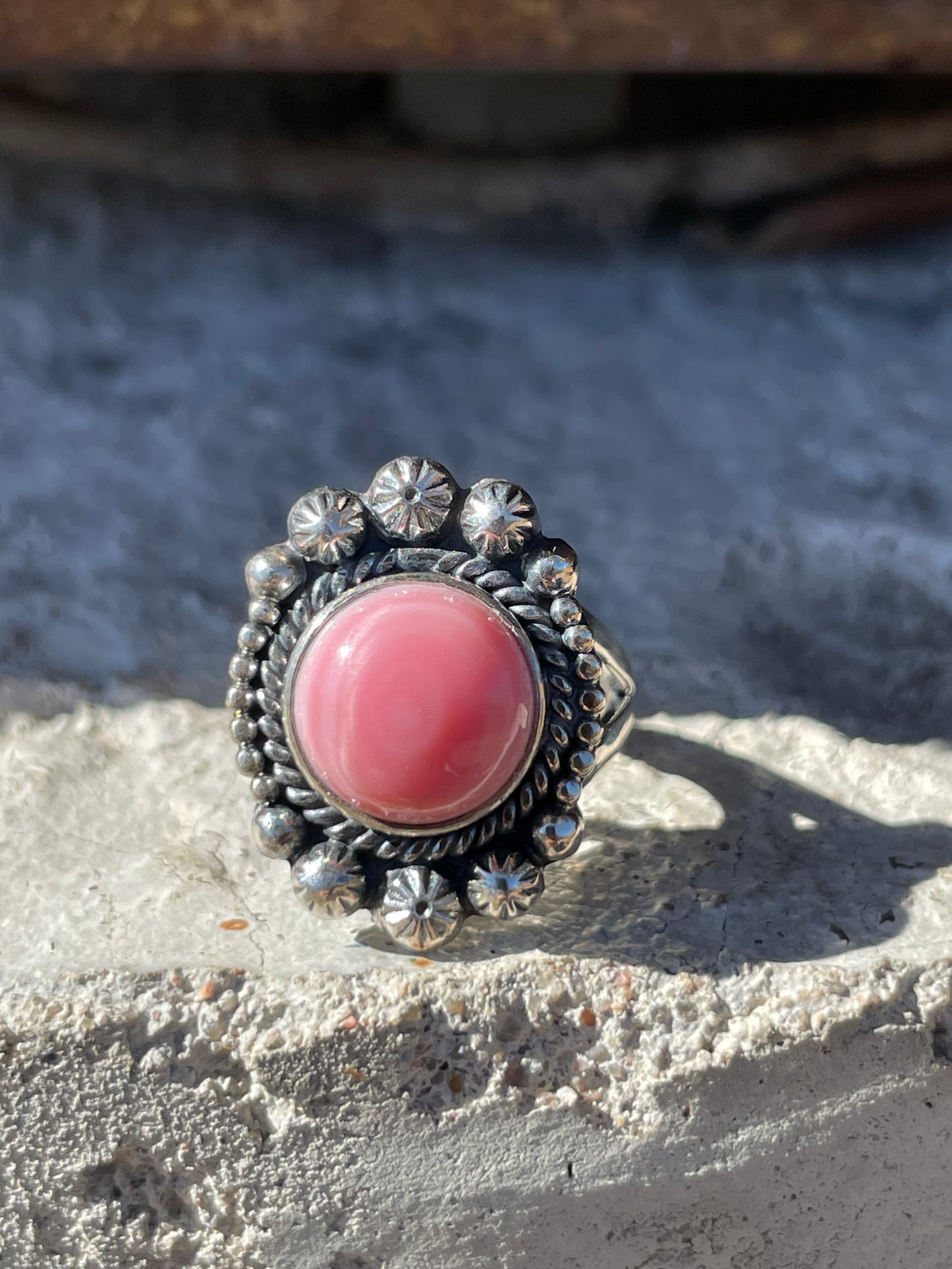Pink Conch Ring Size 6 | 925 Sterling Silver B921