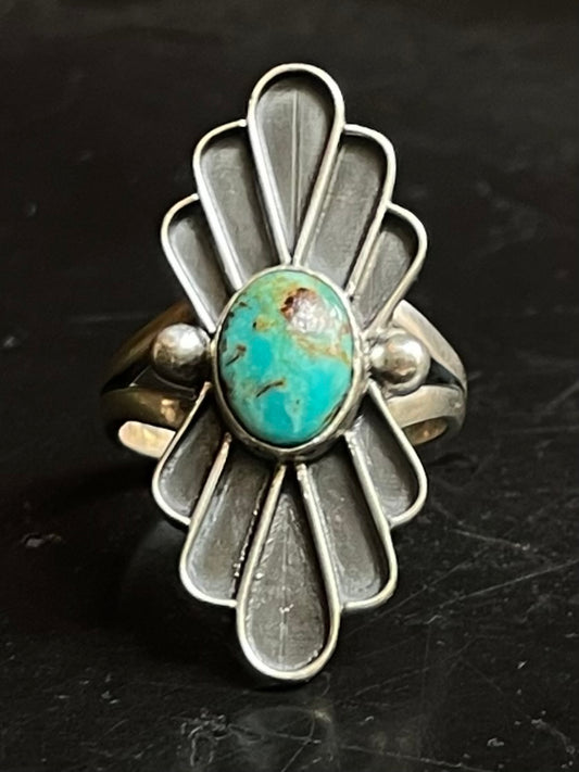 Kingman Turquoise Ring | Sterling Silver | Size 6 G318