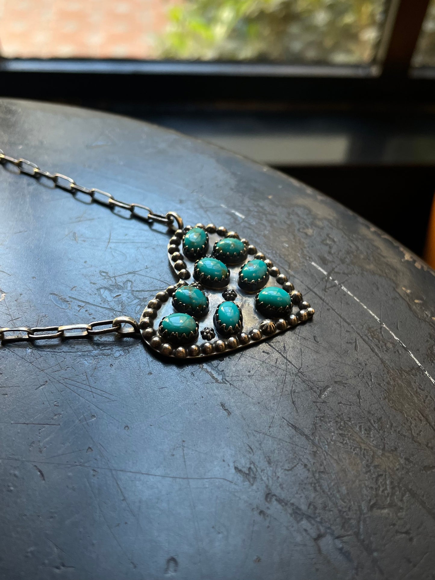 Kingman Turquoise Heart Necklace | Sterling Silver E939