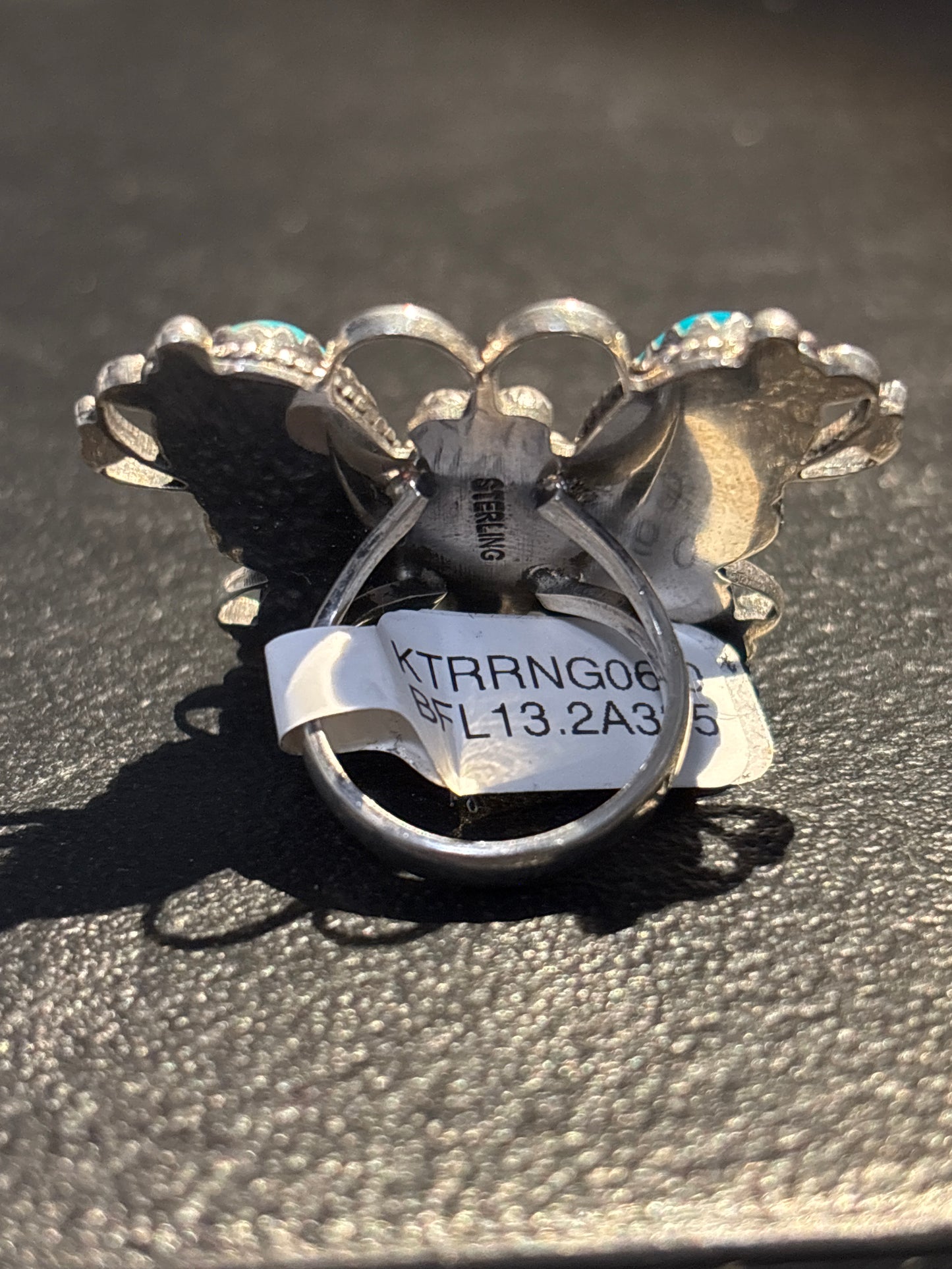 Kingman Turquoise Butterfly Ring | Sterling Silver | Size 6 | A335