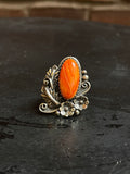 Spiny Oyster Floral Ring Size 6 | 925 Sterling Silver Southwest E168