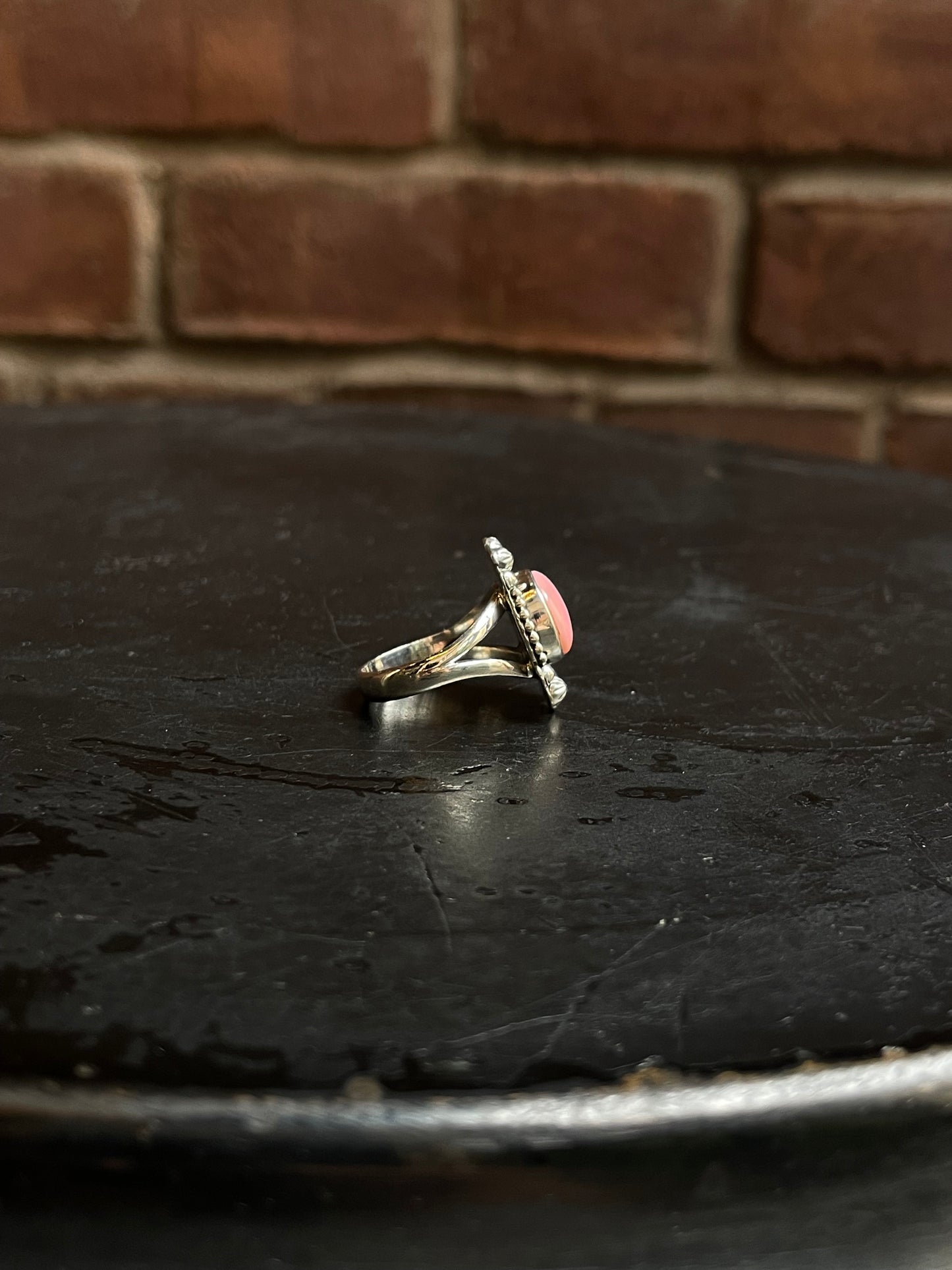 Pink Conch Ring Size 7 | 925 Sterling Silver Southwest E191