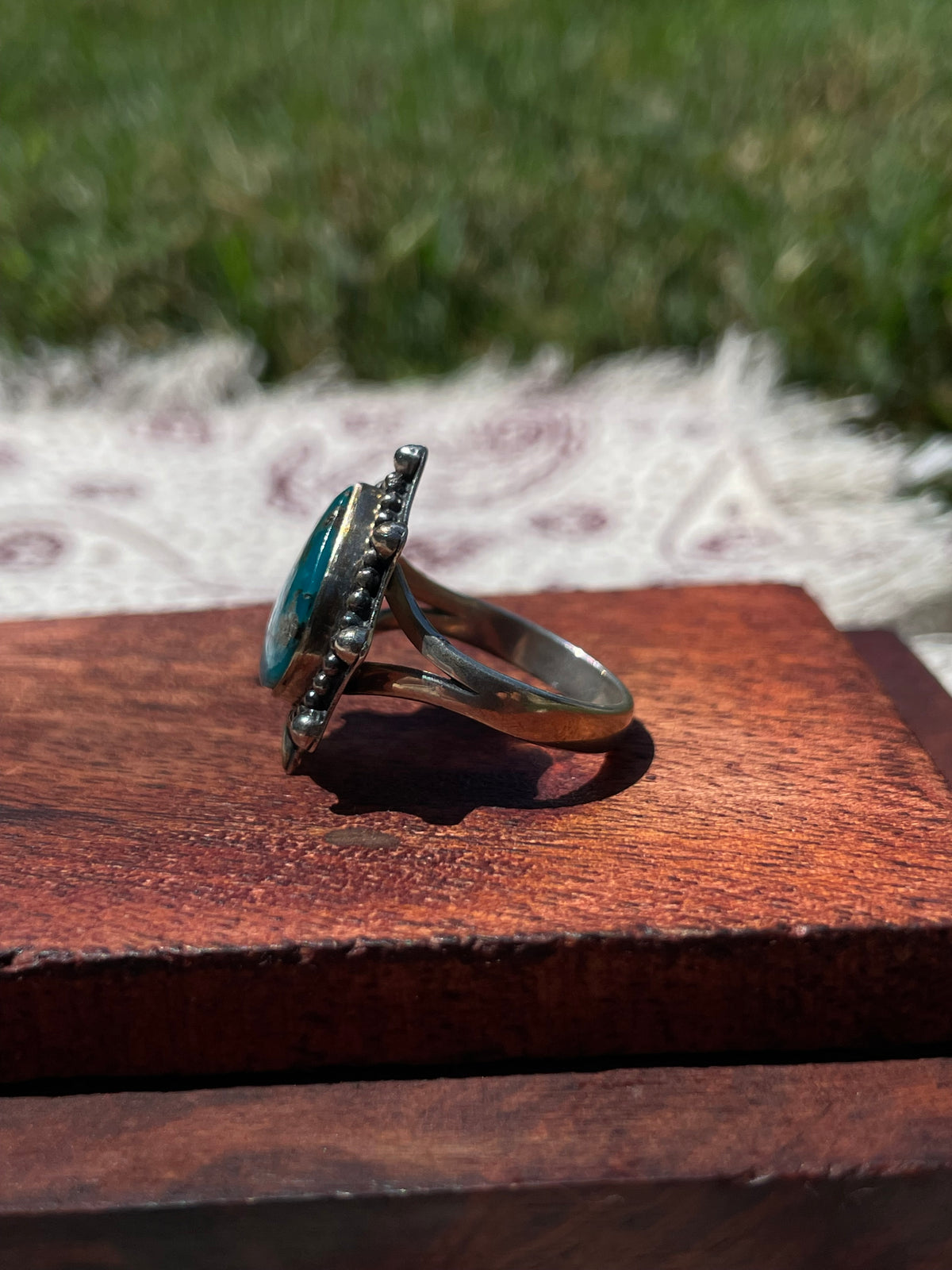 Turquoise Ring | 925 Sterling Silver Size 8.5 D296