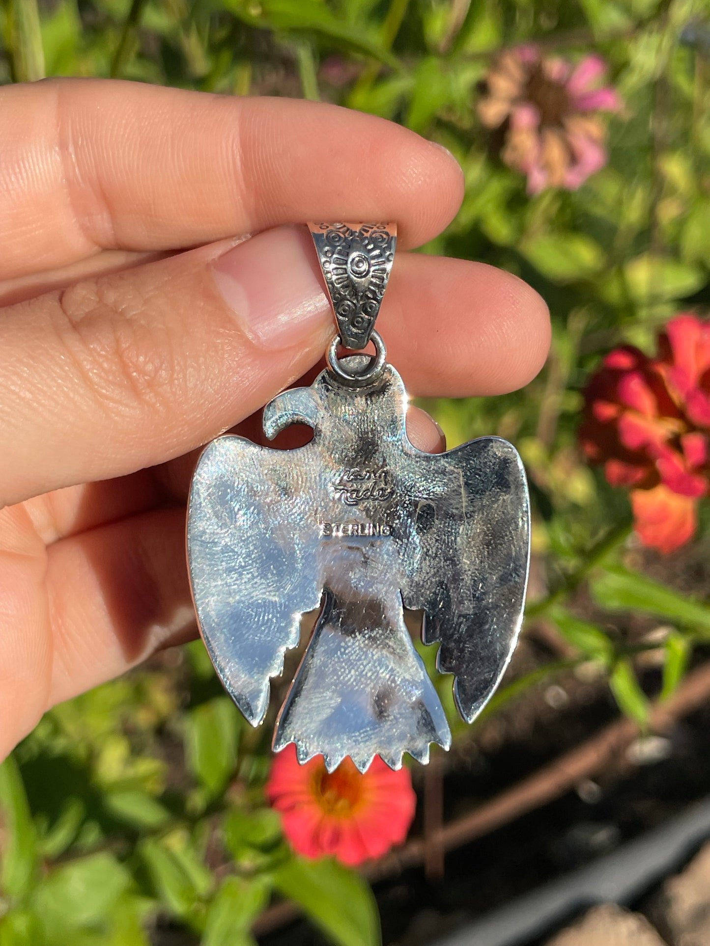 Spiny Oyster Thunderbird Pendant | Sterling Silver 925 B482