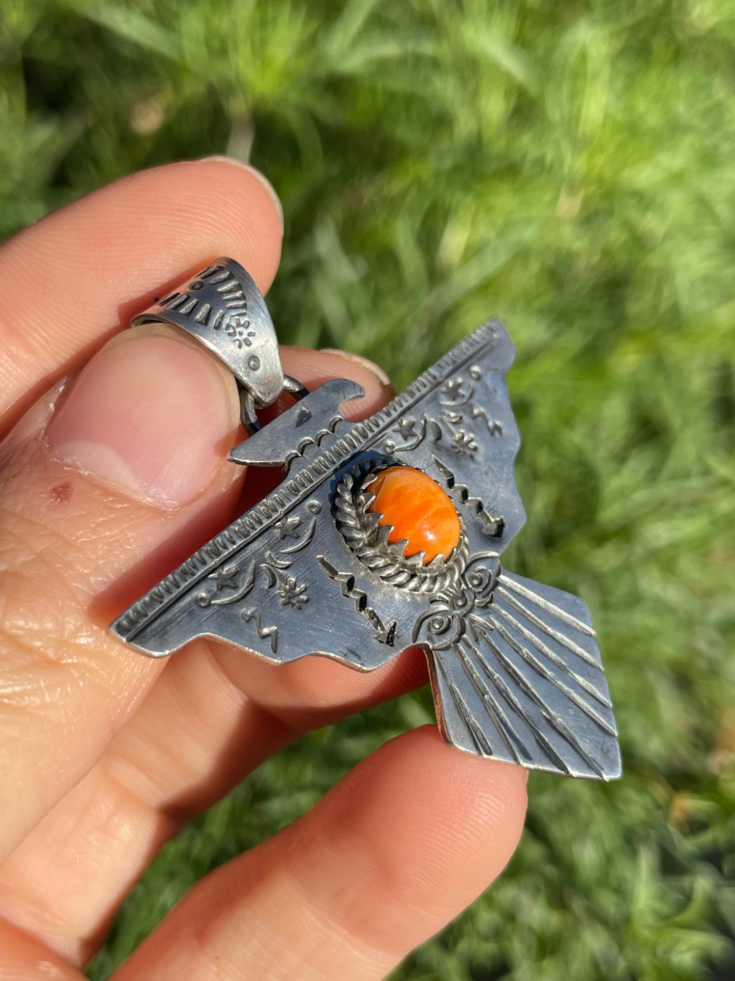 Spiny Oyster Thunderbird Pendant | 925 Sterling Silver B906