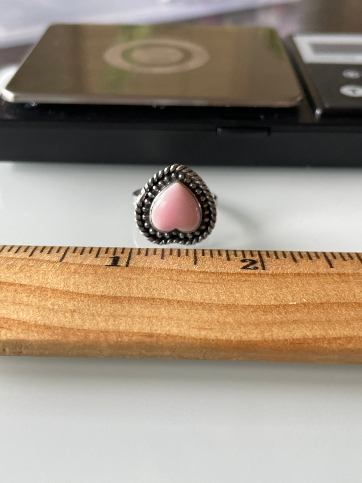 Pink Conch Heart Ring Size 6.75  | 925 Sterling Silver G145