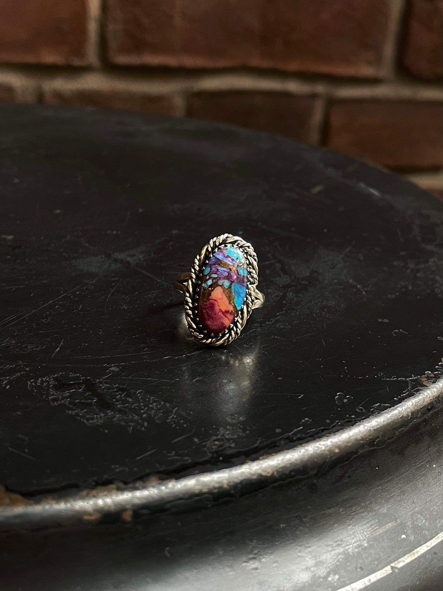 Dahlia Rope Design Ring Size 8 | 925 Sterling Silver C941