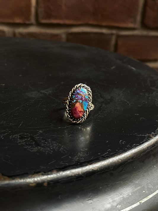 Dahlia Rope Design Ring Size 8 | 925 Sterling Silver C941