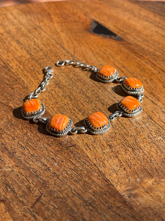 Spiny Oyster Link Bracelet | 925 Sterling Silver C847
