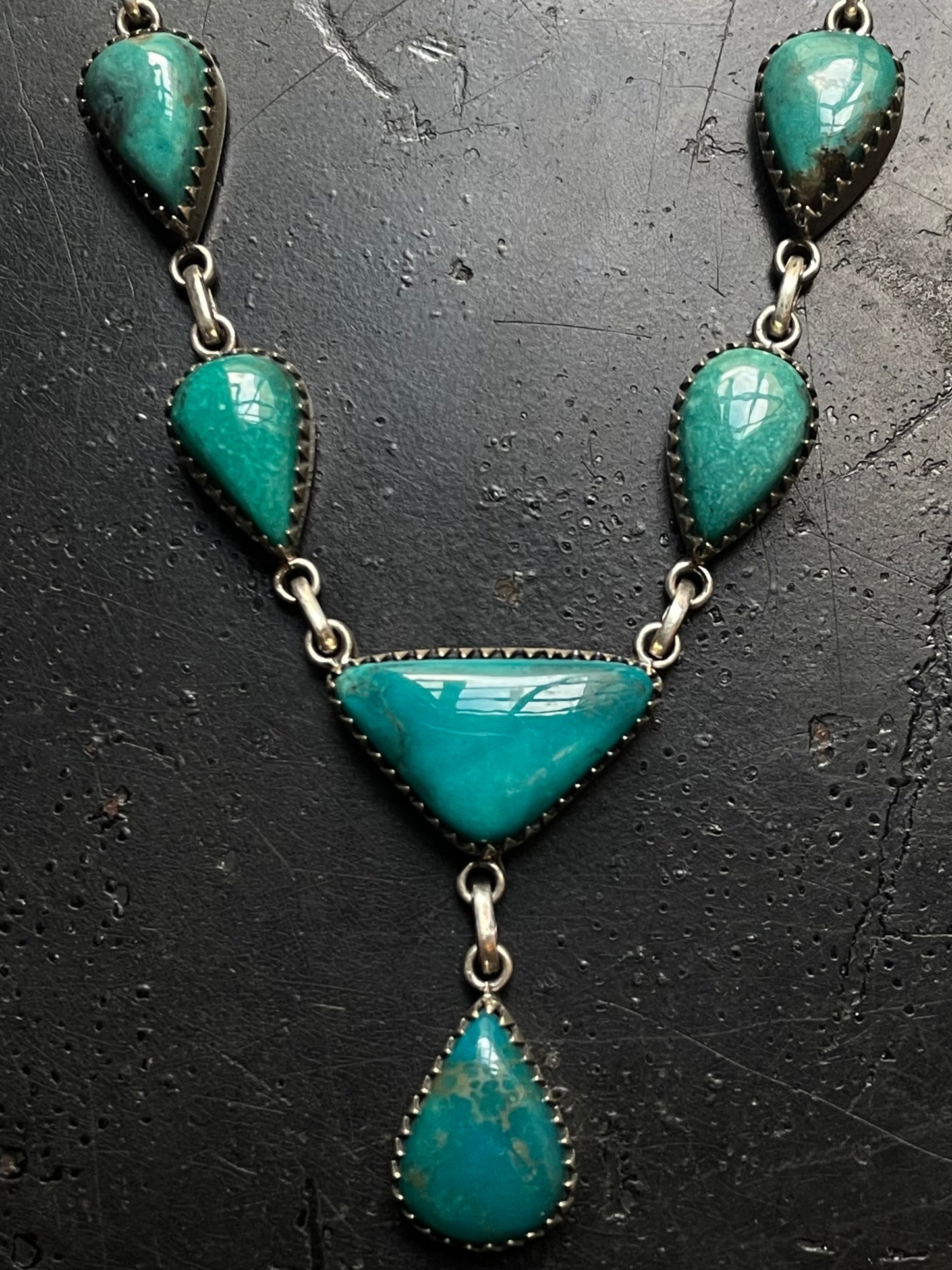Kingman Turquoise Lariat Necklace | 925 Sterling Silver G409