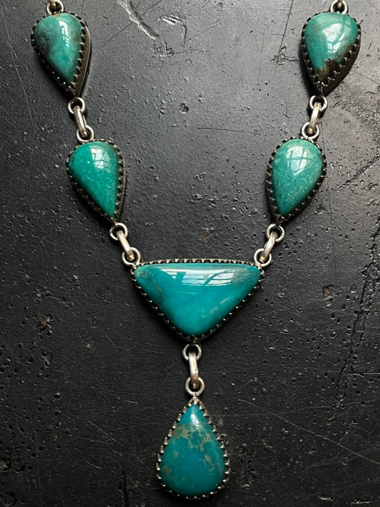 Kingman Turquoise Lariat Necklace | 925 Sterling Silver G409
