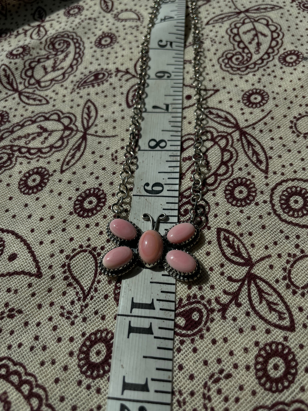 Pink Conch Butterfly Necklace | Sterling Silver E827