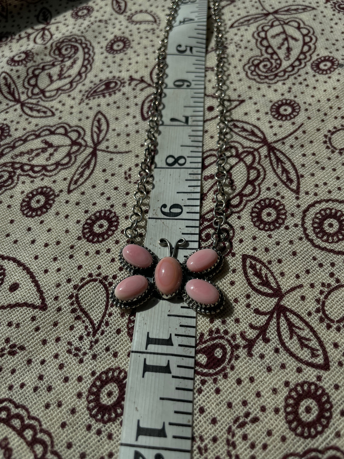 Pink Conch Butterfly Necklace | Sterling Silver E827