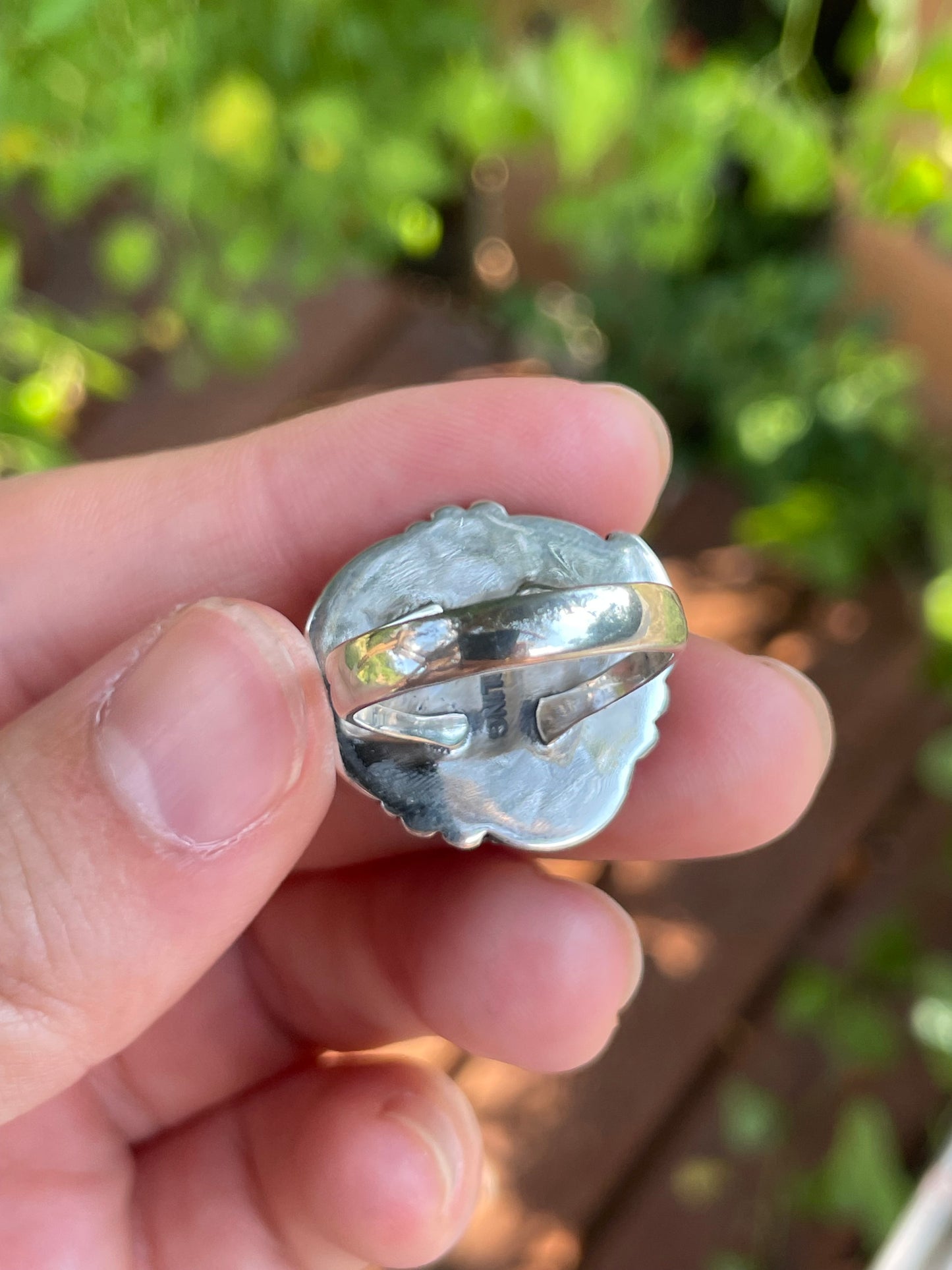 Turquoise Leaf Ring | 925 Sterling Silver Size 7.25 Y73