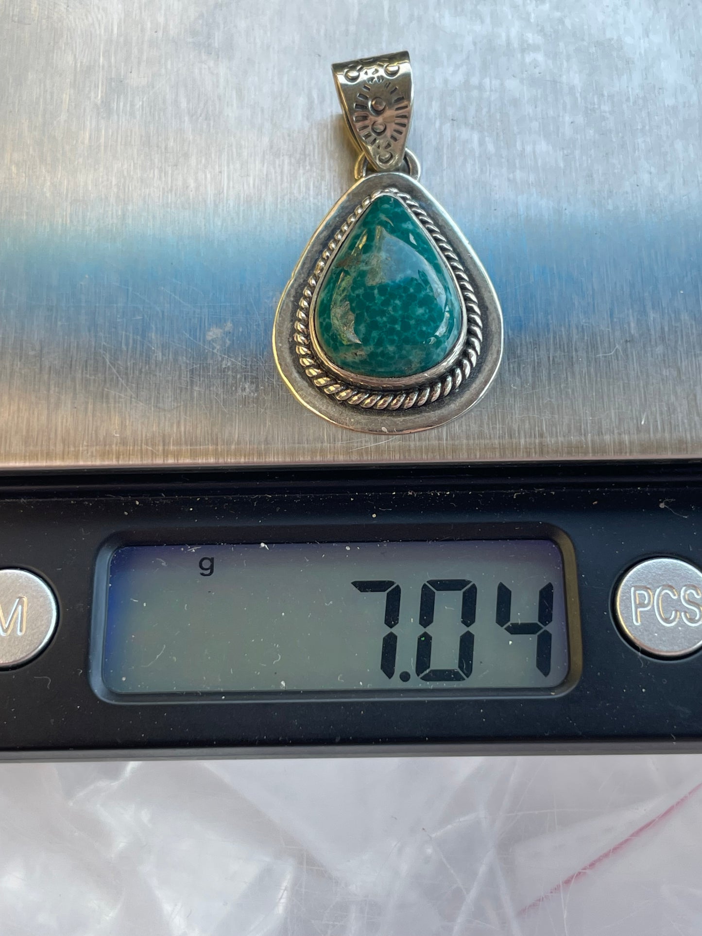 Turquoise Teardrop Pendant | Sterling Silver 925 B697