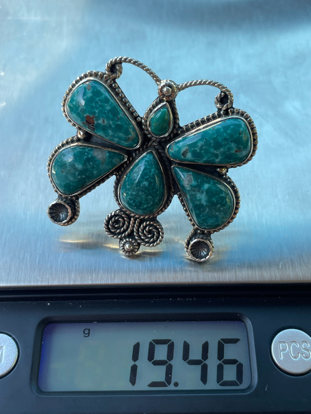 Chrysocolla Butterfly Ring | 925 Sterling Silver | Size 7 Y79