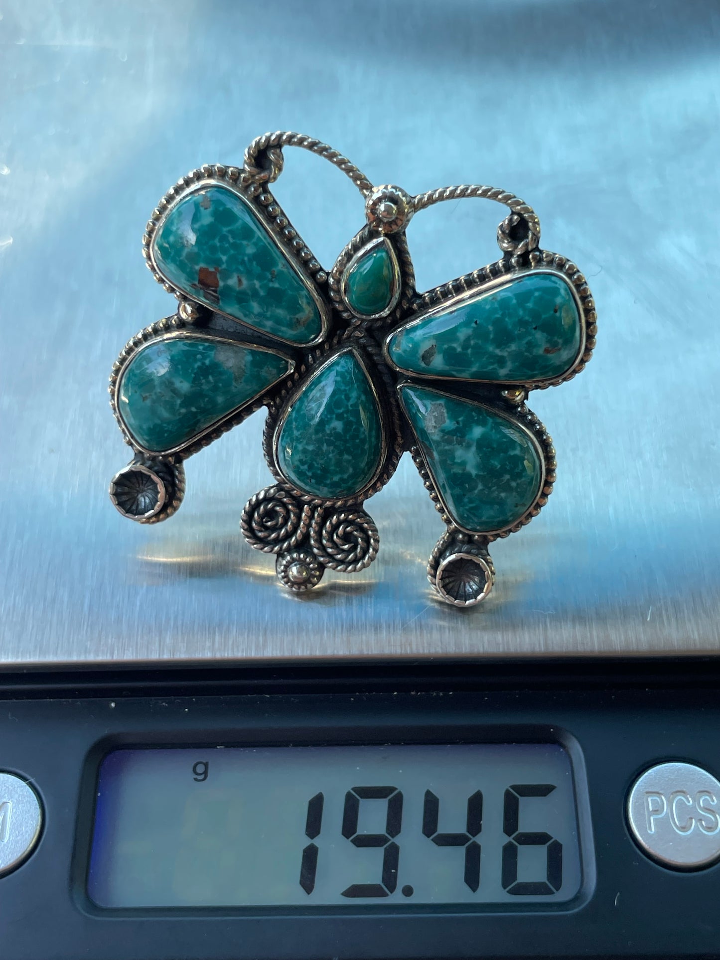 Chrysocolla Butterfly Ring | 925 Sterling Silver | Size 7 Y79