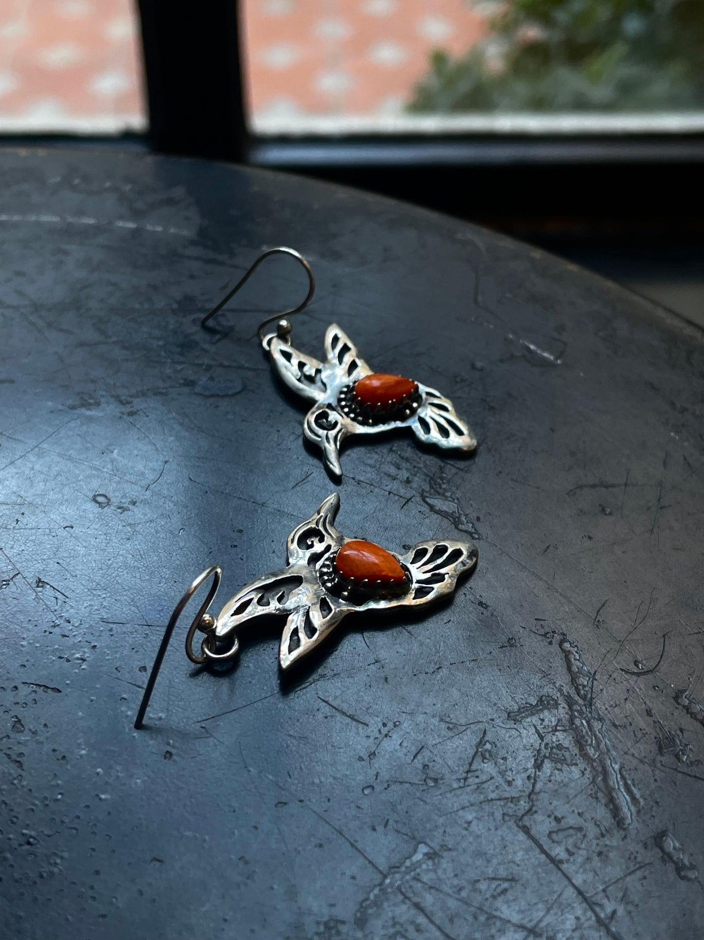 Spiny Oyster Hummingbird Hook Earrings | Sterling Silver E643