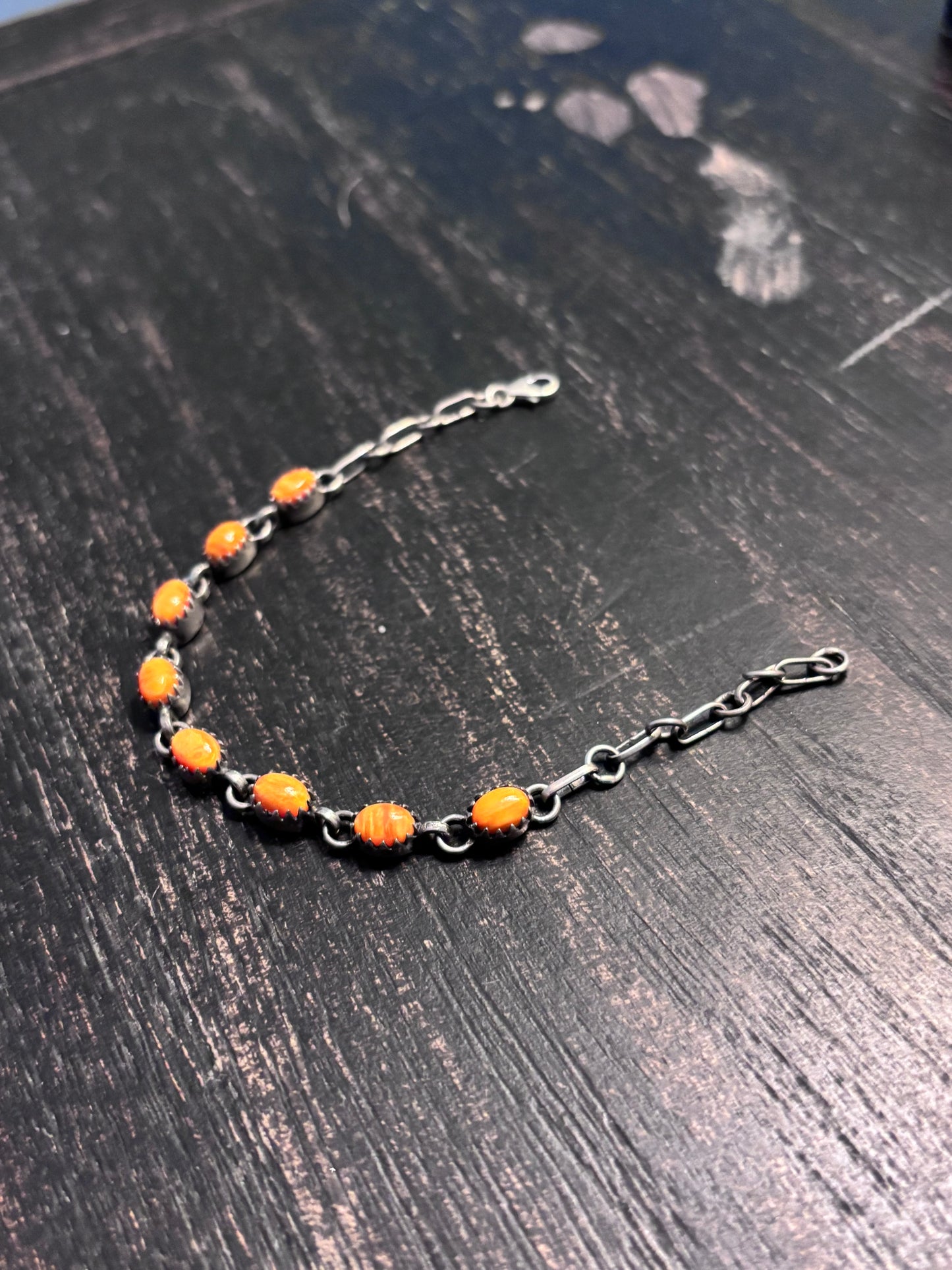 Spiny Oyster Link Bracelet | 925 Sterling Silver Southwestern Style A121