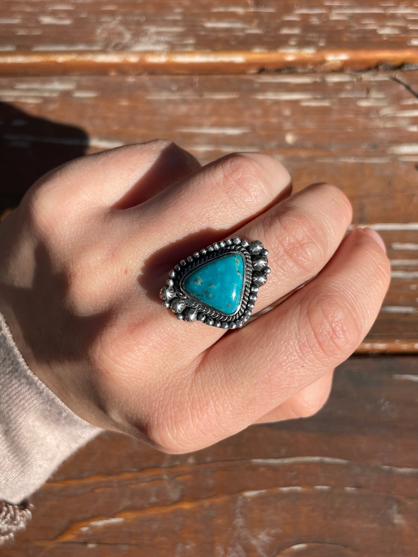 Kingman Turquoise Ring Size 7 | 925 Sterling Silver Southwest D109