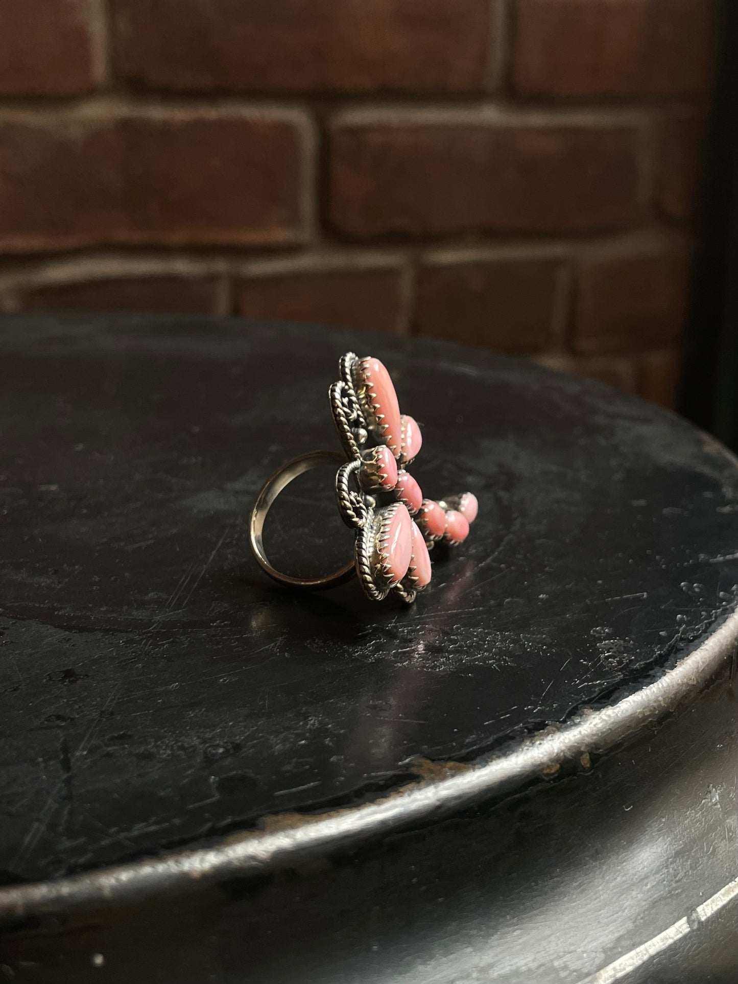 Pink Conch Dragonfly Ring Size 9 | 925 Sterling Silver C920