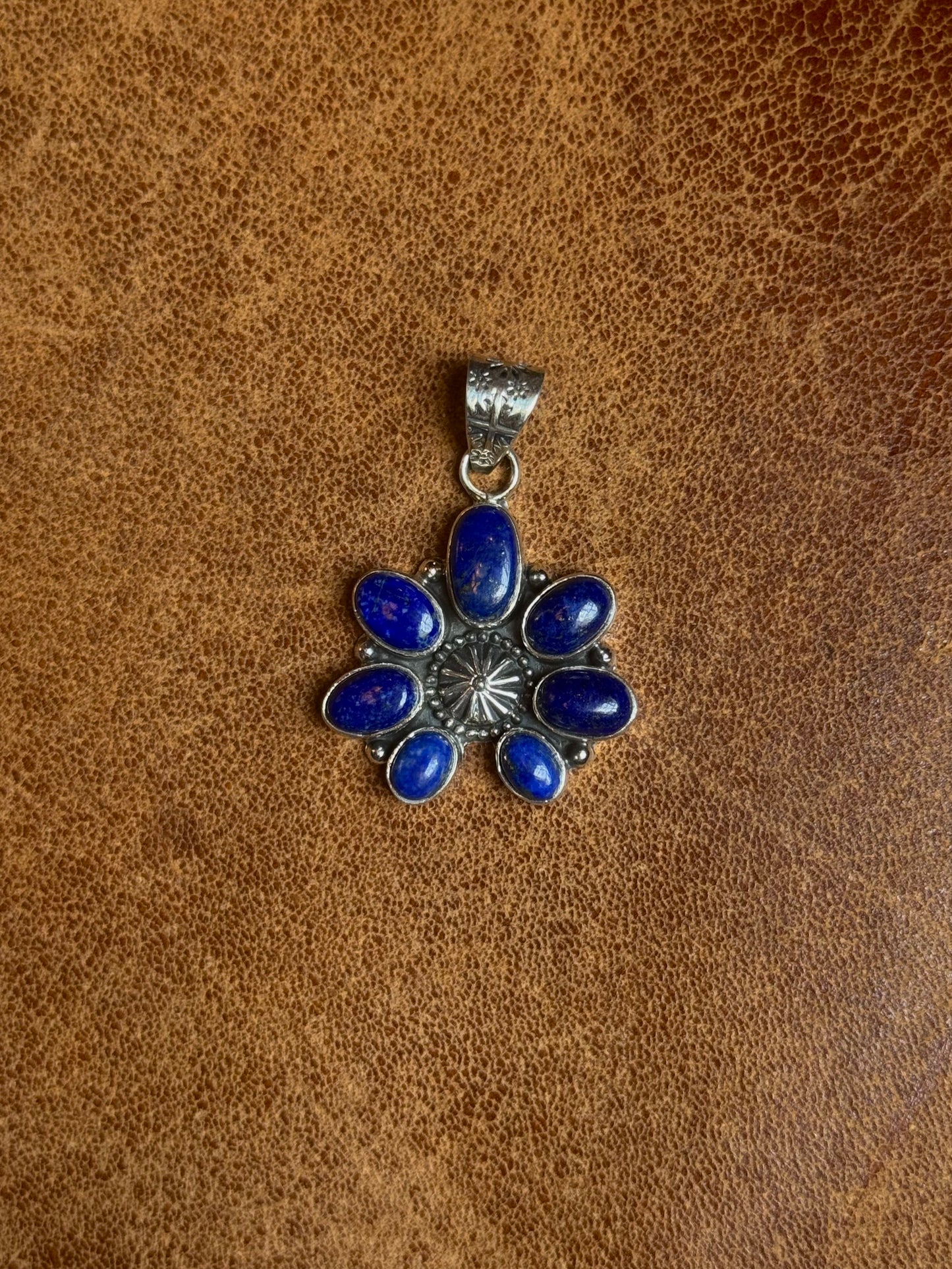 Lapis Lazuli Cluster Pendant | Sterling Silver | A783