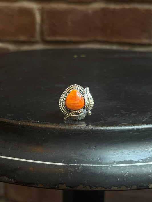 Spiny Oyster Leaf Ring | 925 Sterling Silver | Size 7 C219