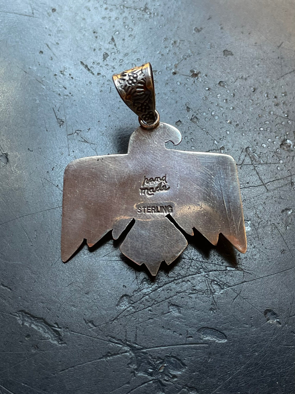 Pink Conch Thunderbird Pendant | Sterling Silver G450