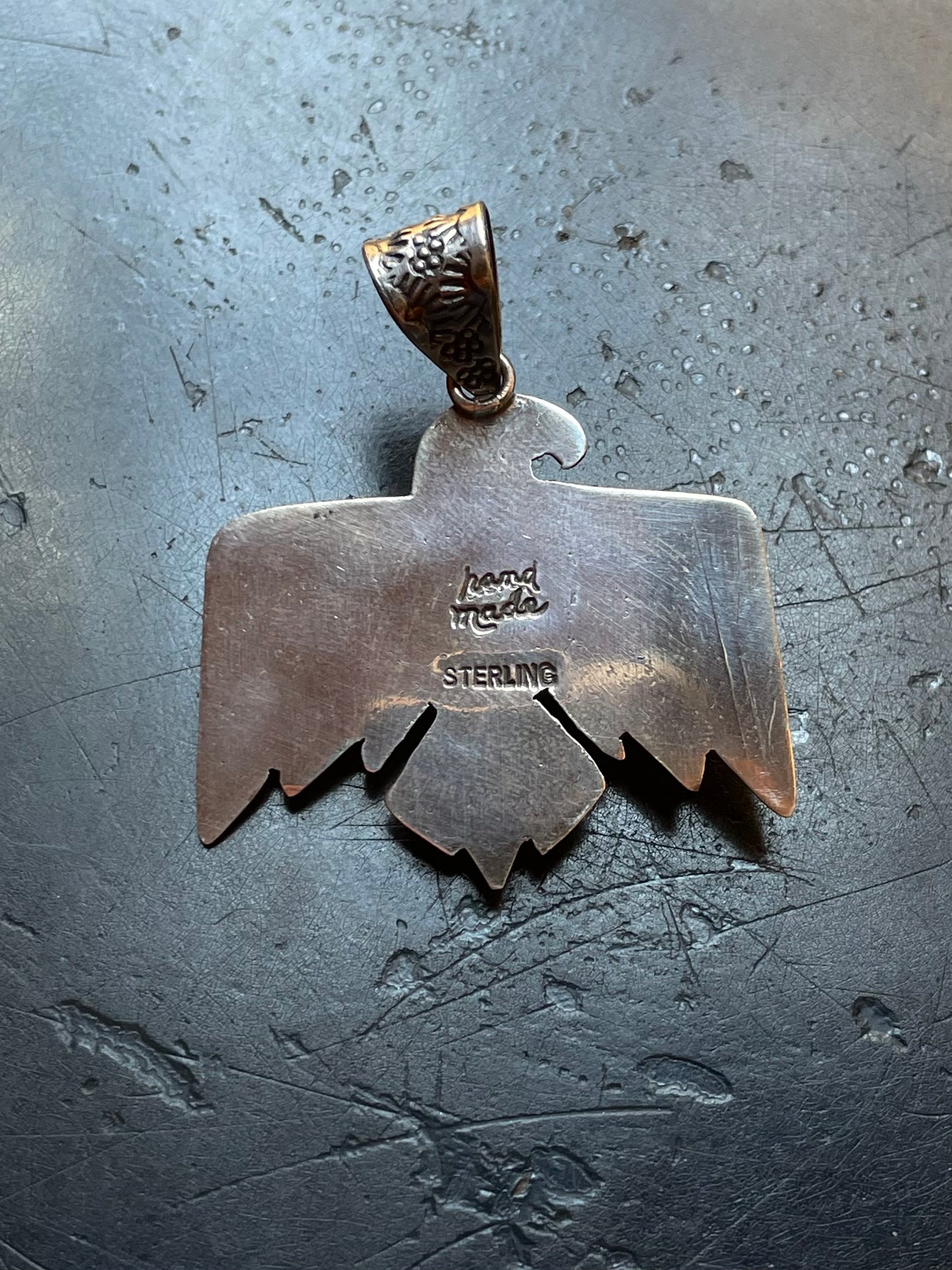 Pink Conch Thunderbird Pendant | Sterling Silver G450
