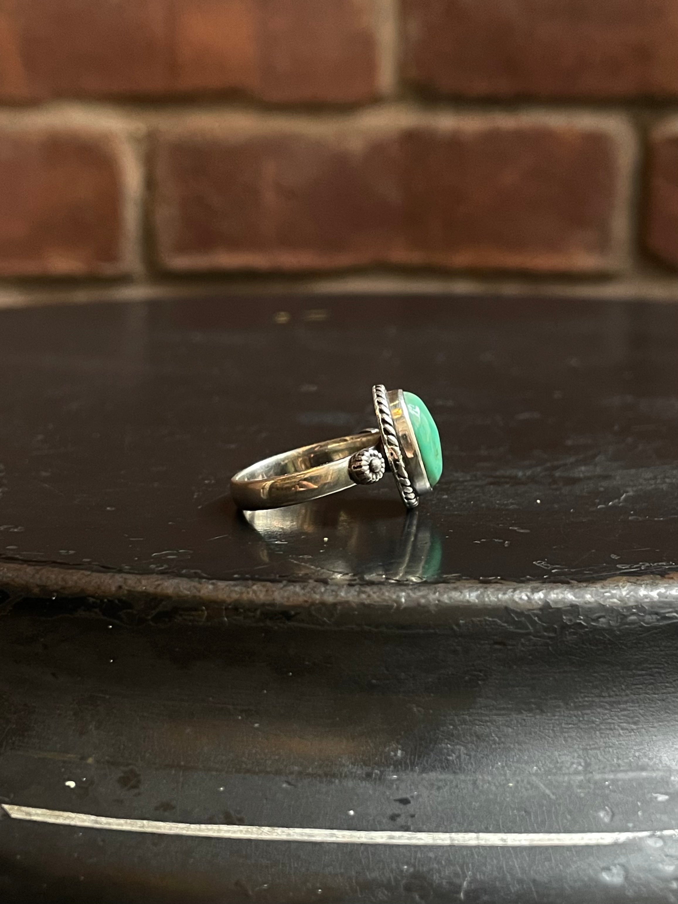 Kingman Turquoise Ring Size 8 | 925 Sterling Silver E728