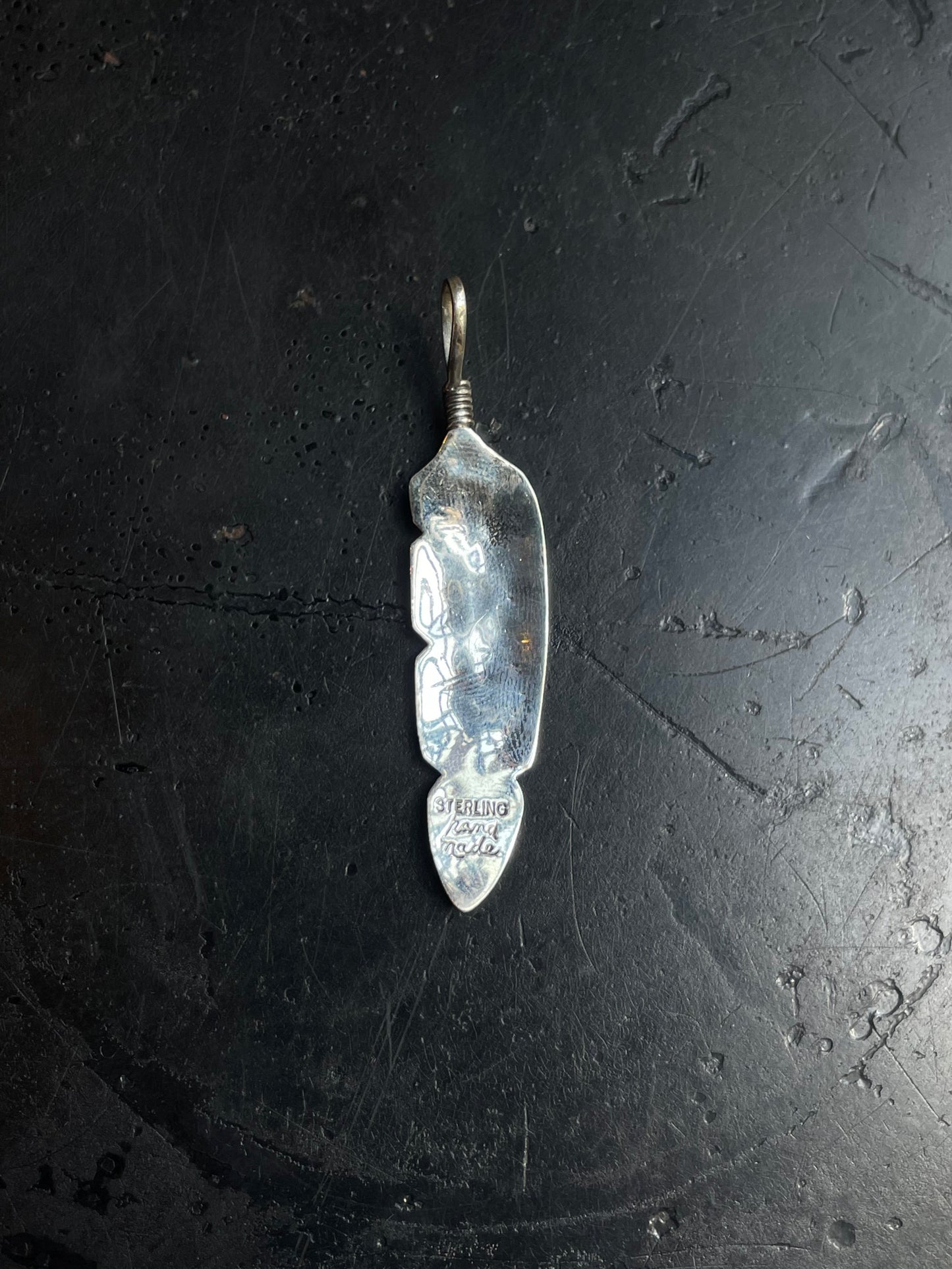 Turquoise Feather Pendant | 925 Sterling Silver E242