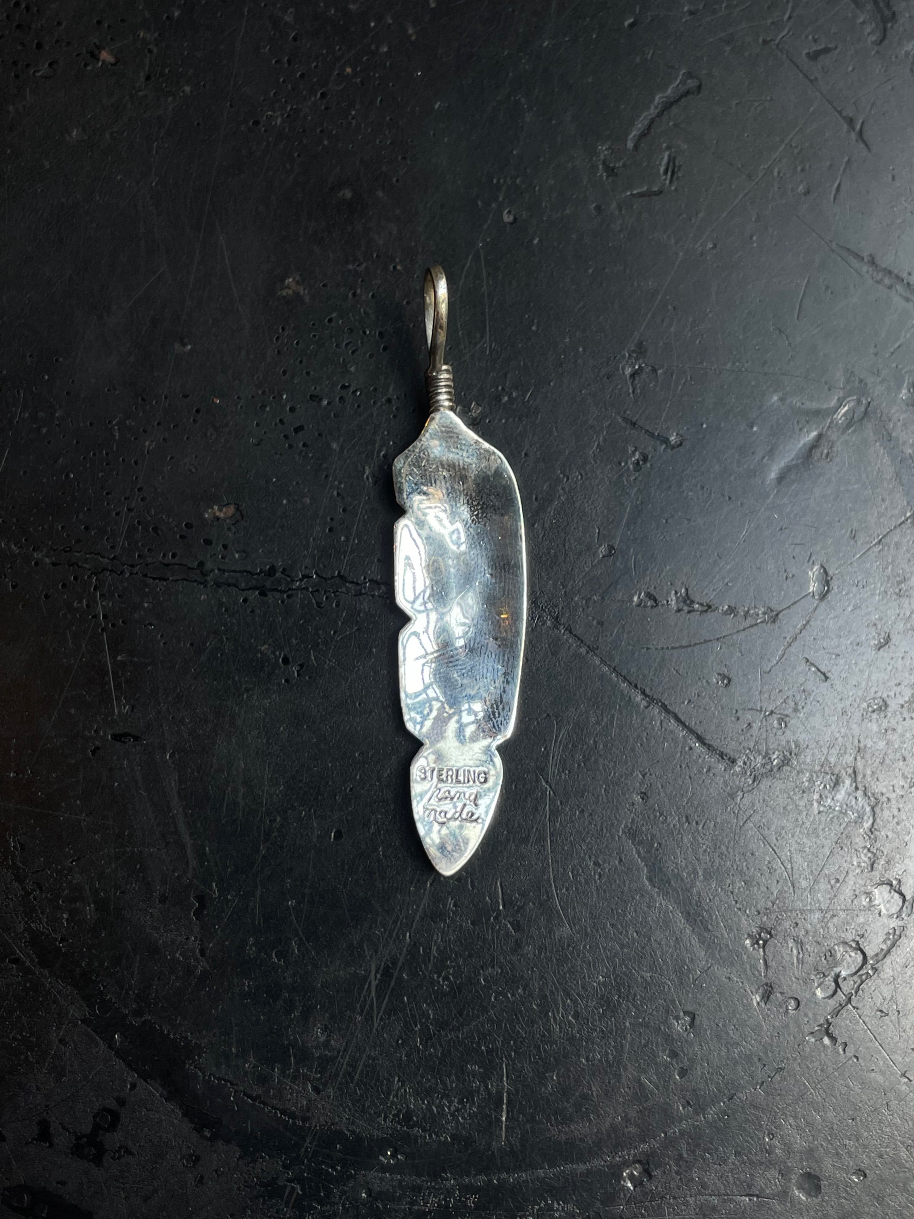 Turquoise Feather Pendant | 925 Sterling Silver E242