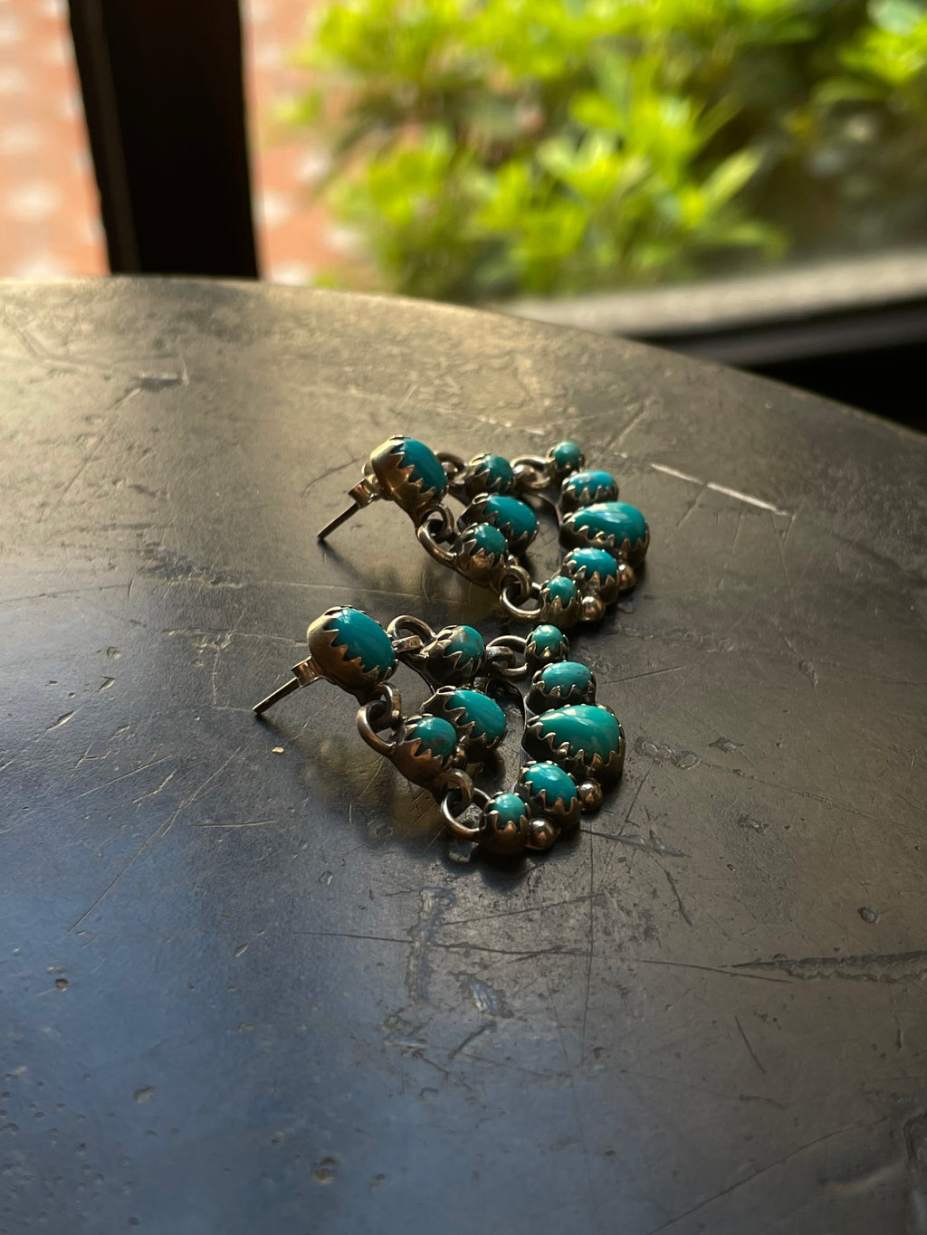 Kingman Turquoise Chandelier Stud Earrings | 925 Sterling Silver G634