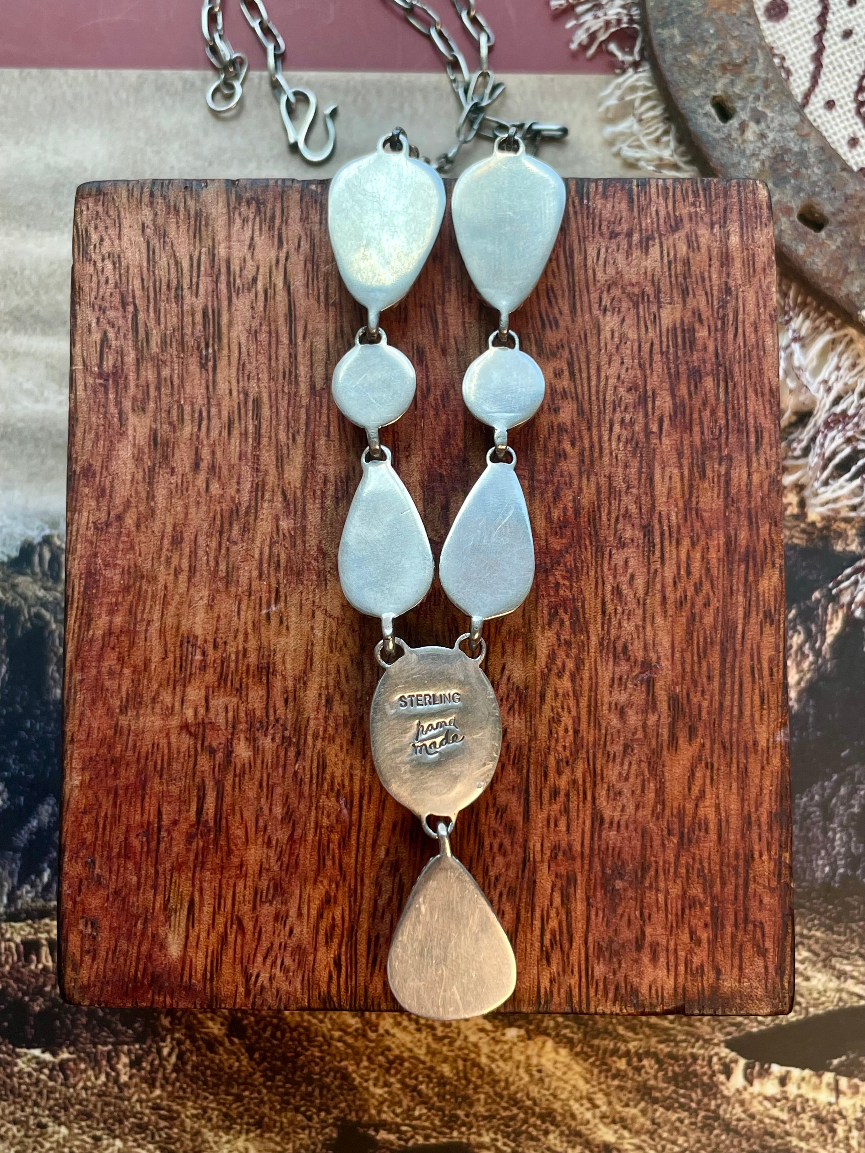 Turquoise Lariat Necklace | 925 Sterling Silver D223