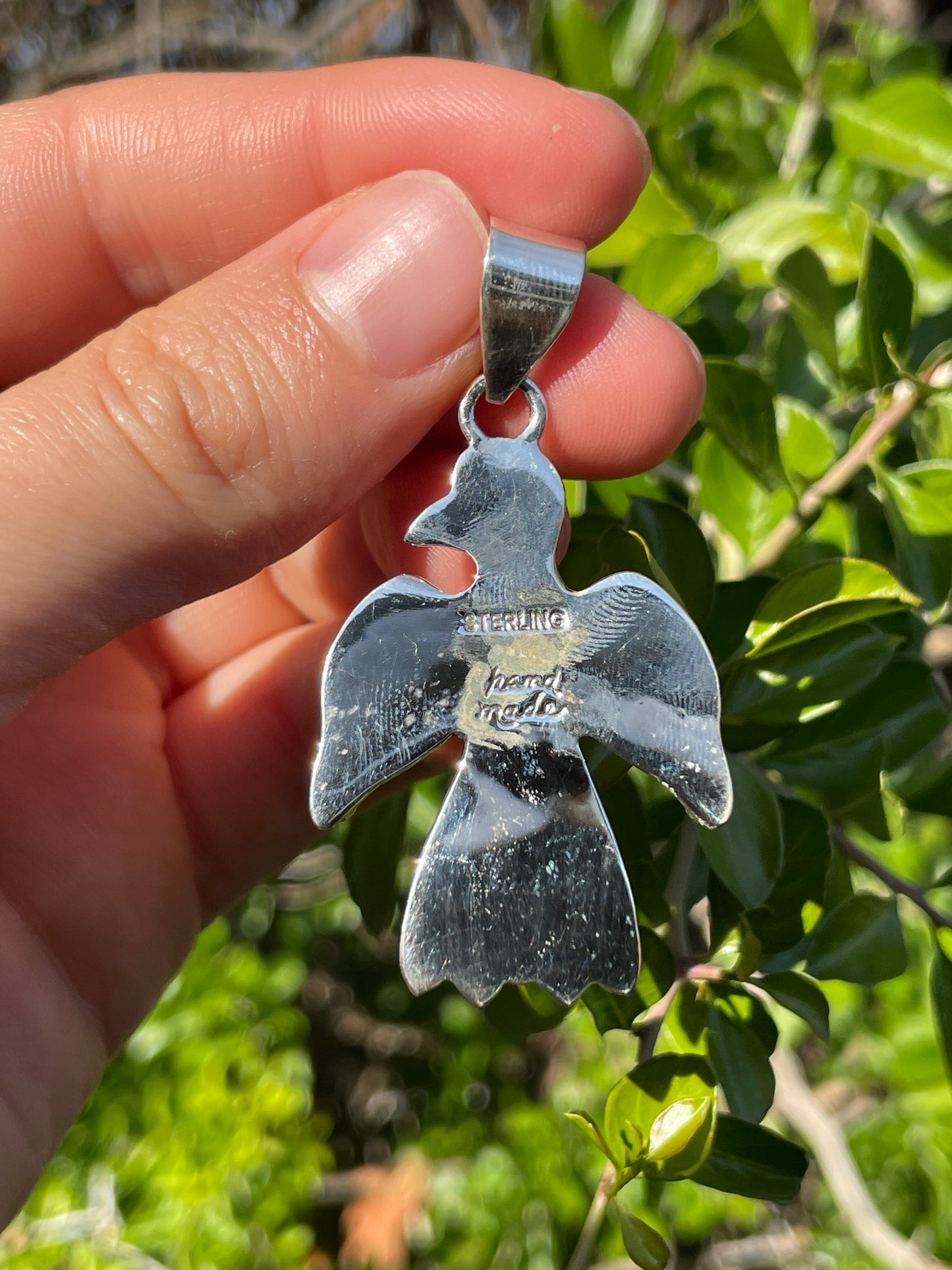 Pink Conch Thunderbird Pendant | Sterling Silver 925 B682