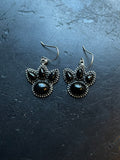 Black Onyx Paw Earrings | 925 Sterling Silver Hook E399