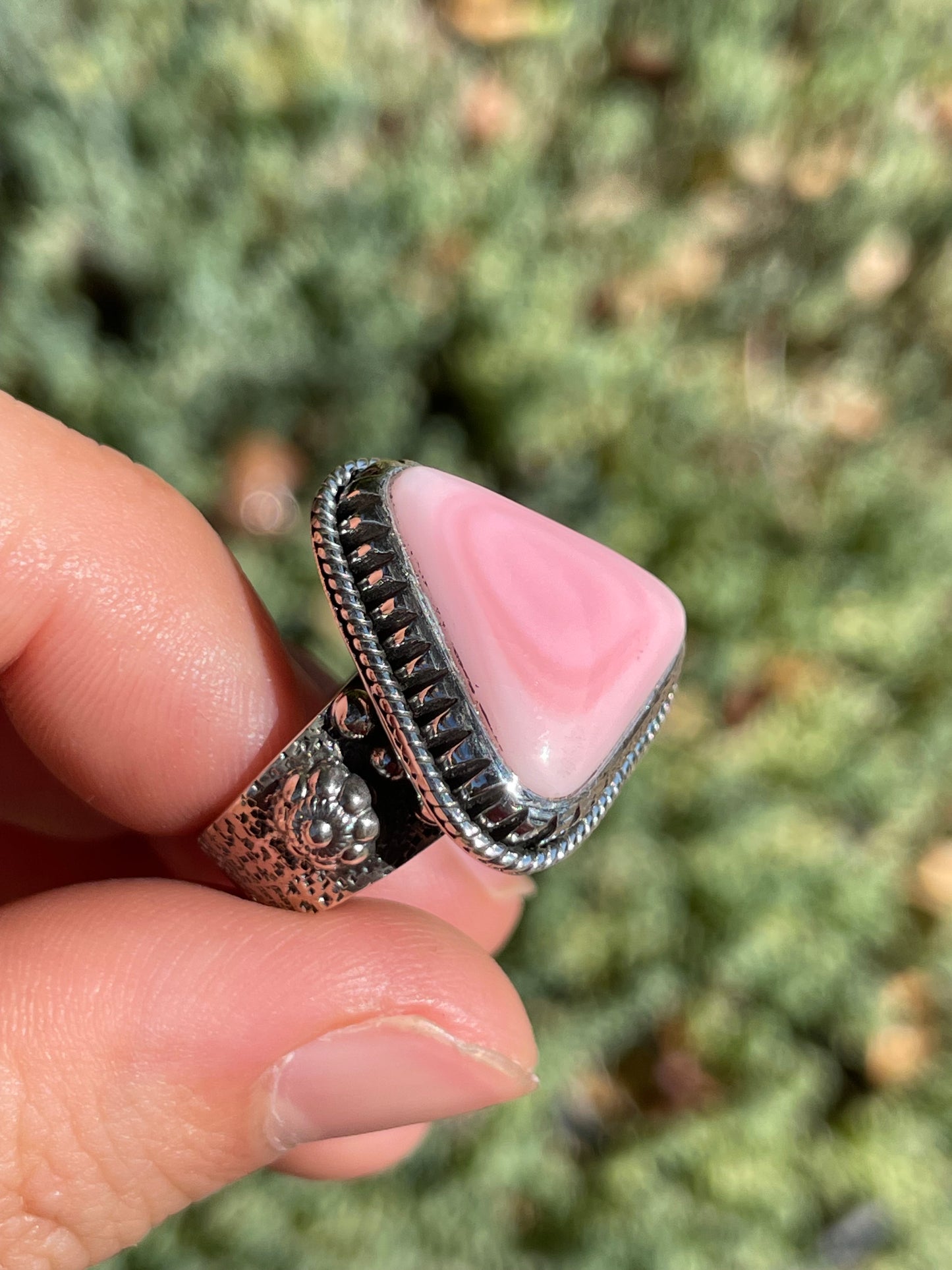 Pink Conch Ring | 925 Sterling Silver | Handmade Size 7 B102