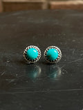Kingman Turquoise Stud Earrings | 925 Sterling Silver E818