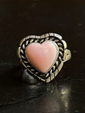 Pink Conch Heart Ring Size 6.5 | 925 Sterling Silver G537