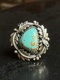 Kingman Turquoise Feather Ring Size 7 | 925 Sterling Silver G558