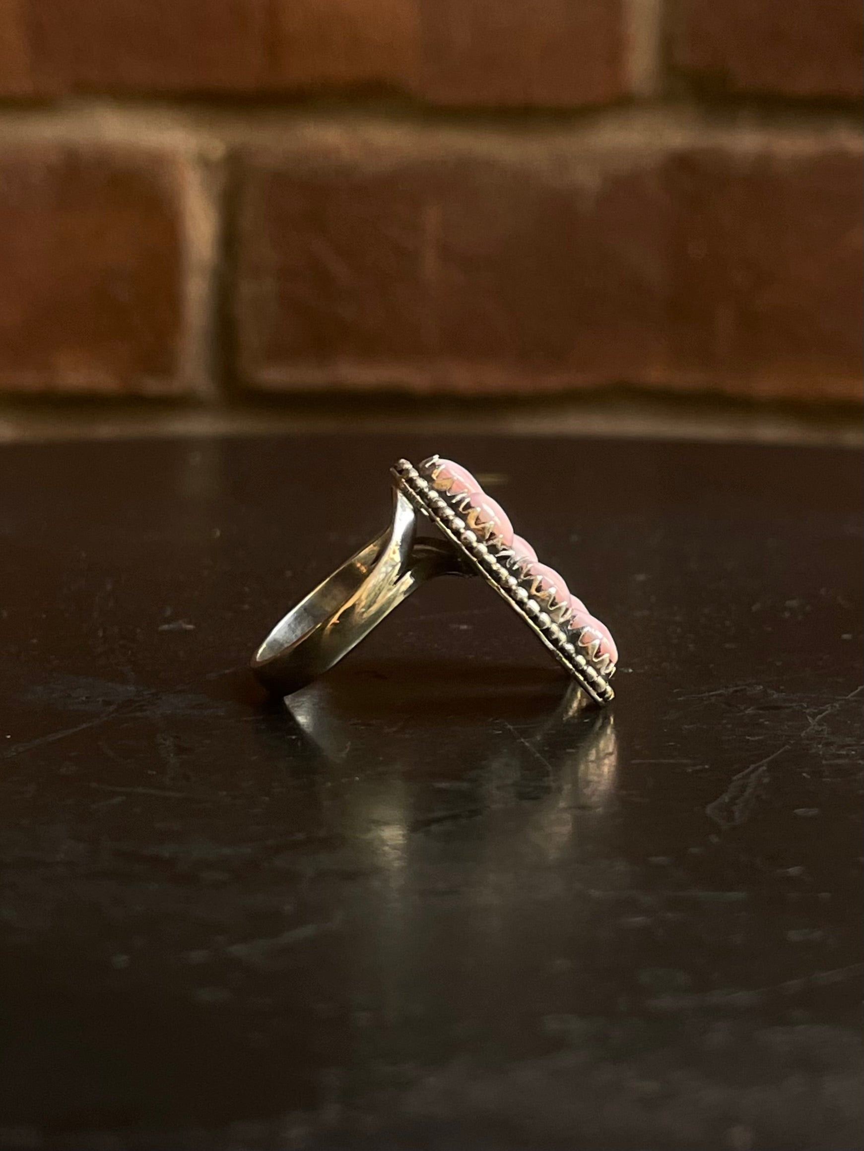 Pink Conch Naja Ring Size 7 | 925 Sterling Silver G542
