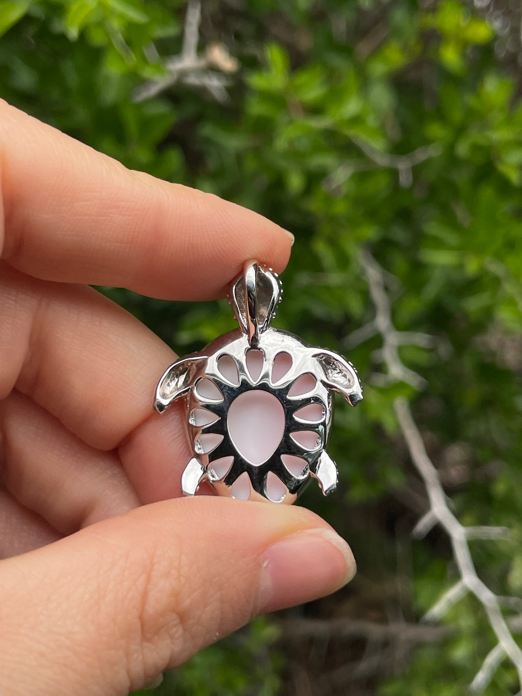 Pink Conch Turtle Pendant | 925 Sterling Silver B623