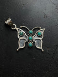 Turquoise Butterfly Pendant | Sterling Silver G415